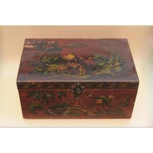 Arte Povera Painted Wood Sewing Box