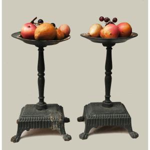 Rousseau & Masure, Pair Of Cast-iron Display Stands, Circa 1880