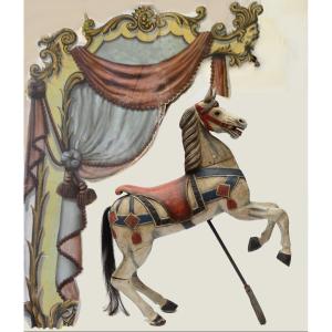 Polychrome Wooden Carousel Horse