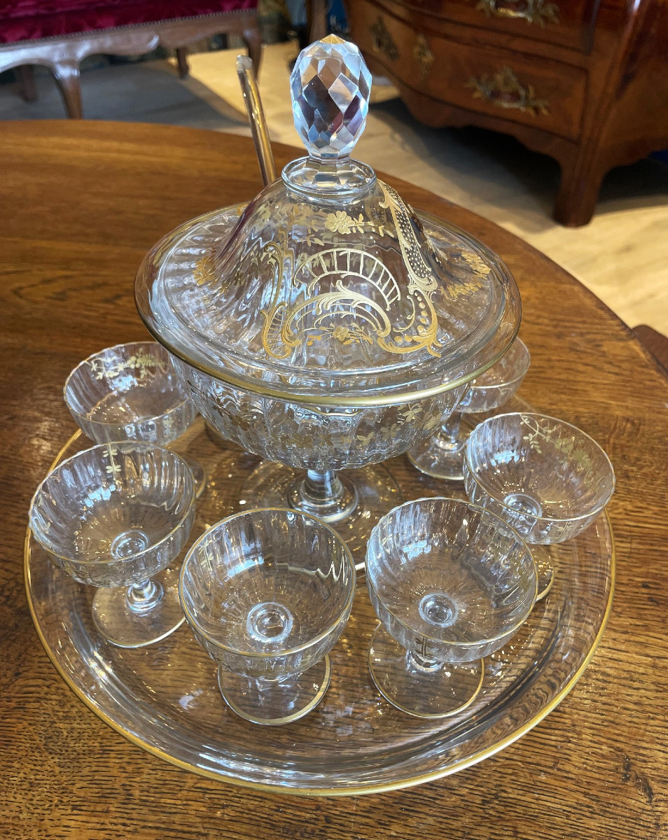 Service à Punch Virna En Verre - Italie - Lot De 6 Coupelles/tasses