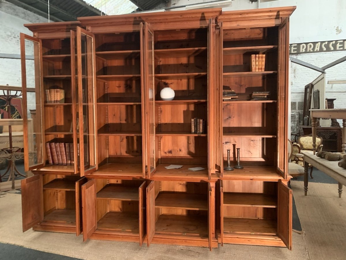 Important Late 19th Century Pine Bookcase-photo-3