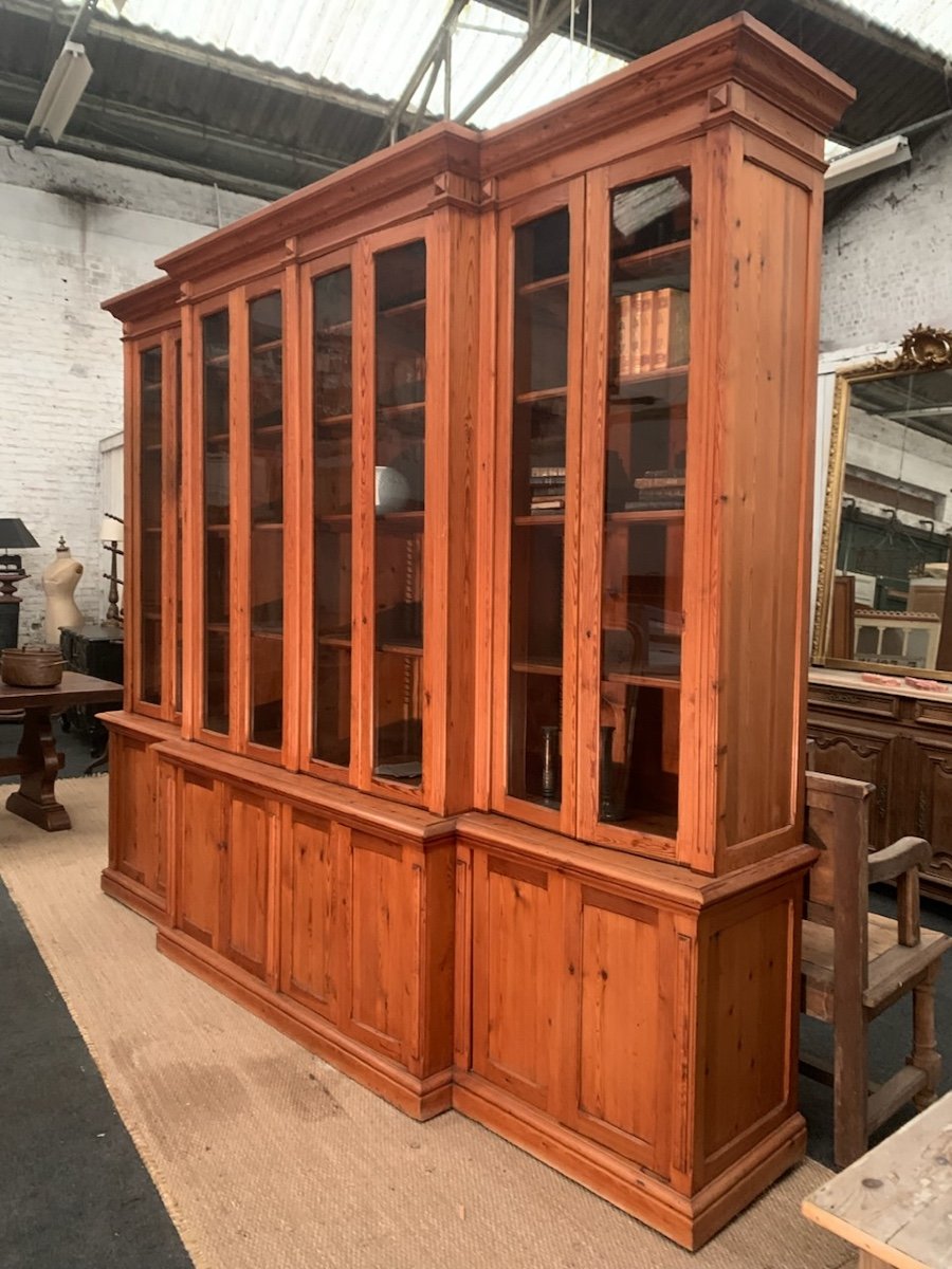 Important Late 19th Century Pine Bookcase-photo-1