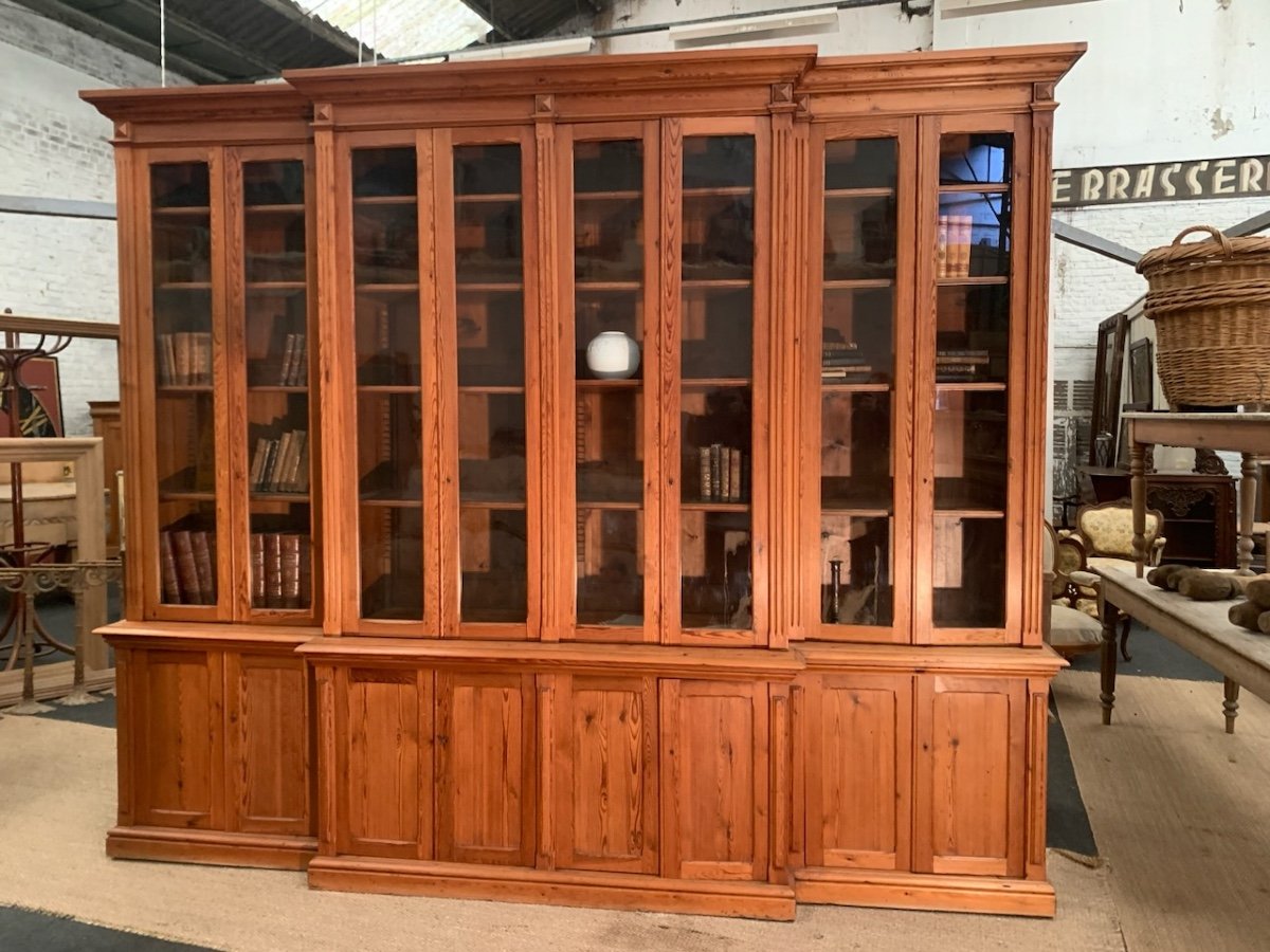 Important Late 19th Century Pine Bookcase