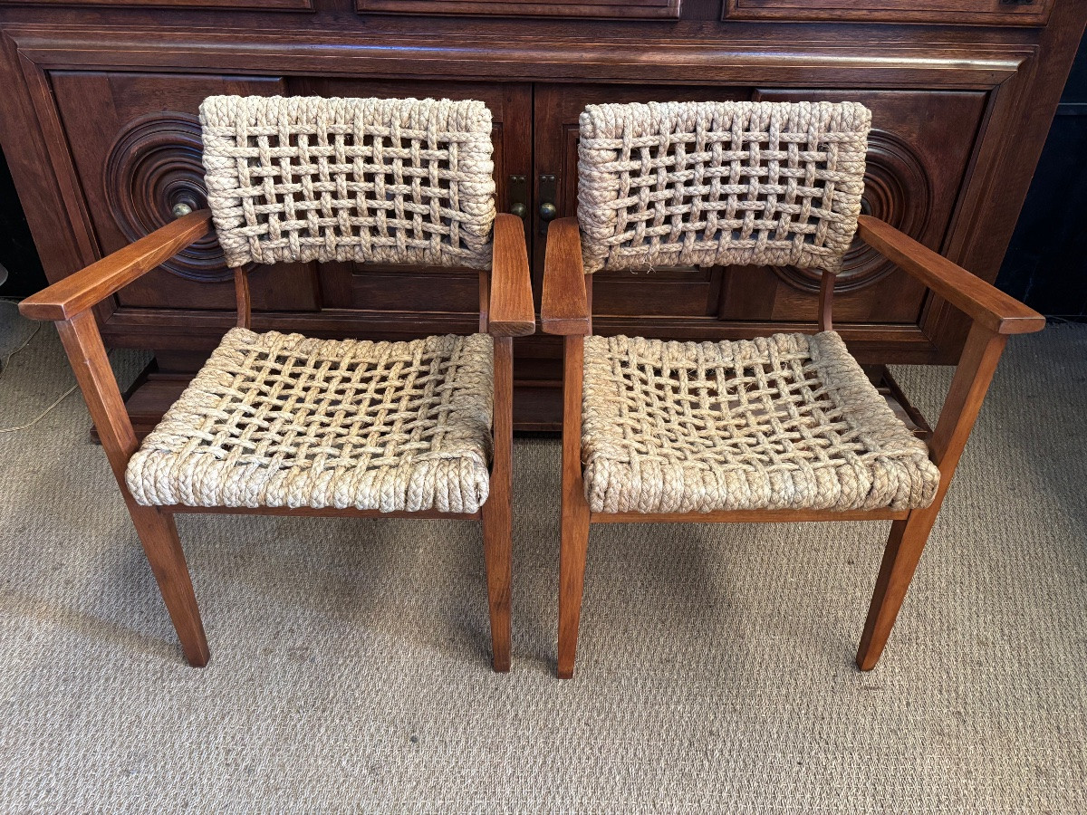 Pair Of Audoux Minet Bridge Chairs-photo-2