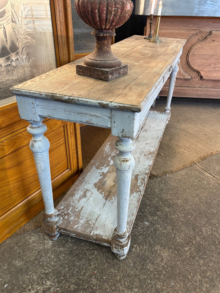 Oak Draper's Table With Antique Paint-photo-4