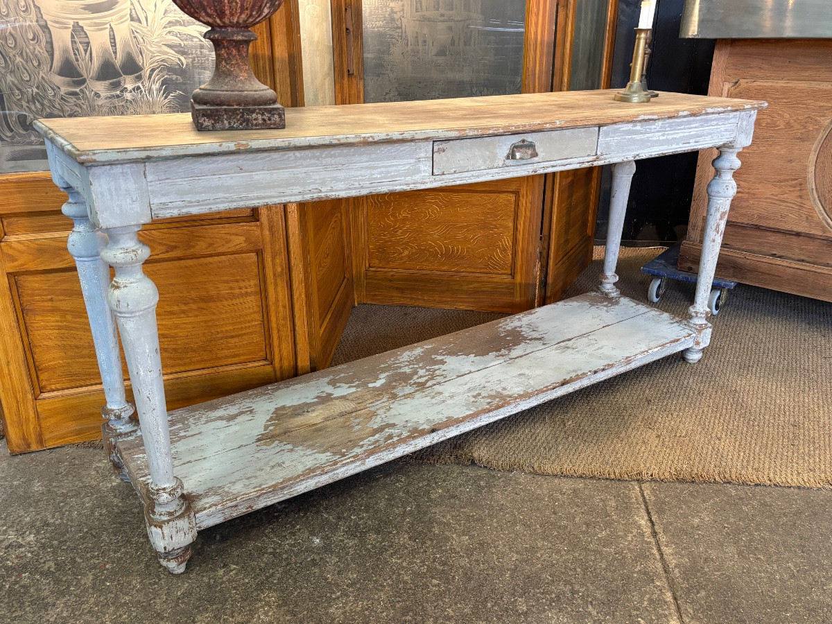 Oak Draper's Table With Antique Paint-photo-1