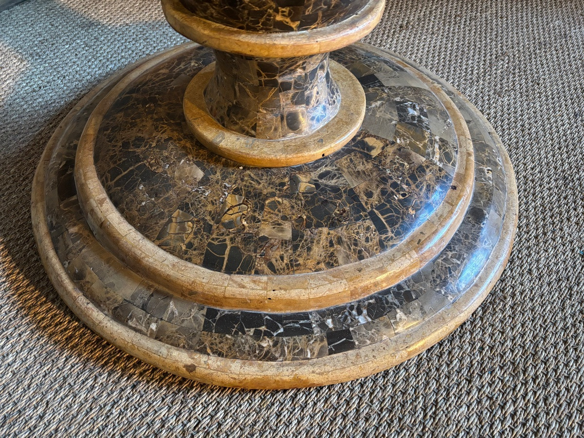 Guéridon en marqueterie de marbre-photo-1