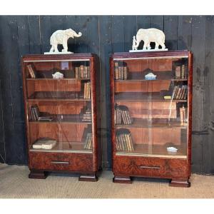 Pair Of Art Deco Display Cabinets