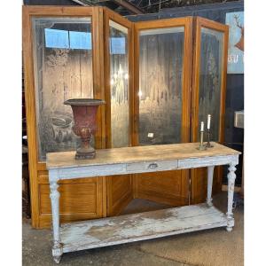 Oak Draper's Table With Antique Paint