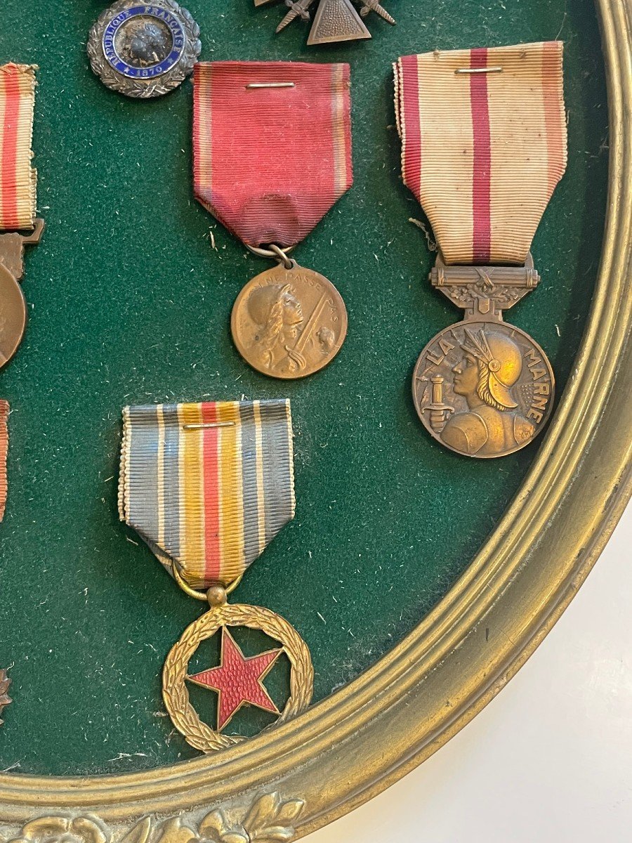 Cadre De Médailles De La Première Guerre Mondiale, Verdun, Marne-photo-3