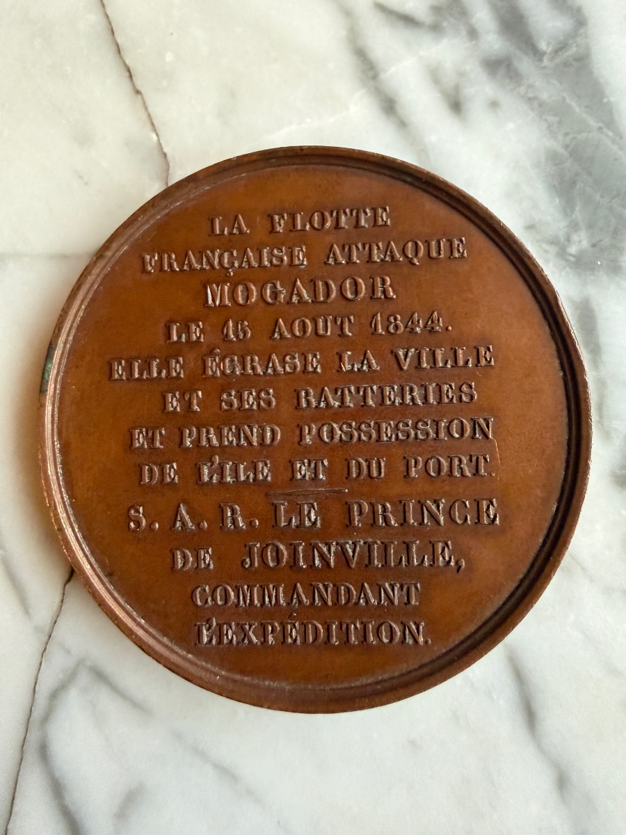 MÉDAILLE COMMÉMORATIVE DU BOMBARDEMENT DE MOGADOR PAR LE PRINCE DE JOINVILLE, 1844-photo-2