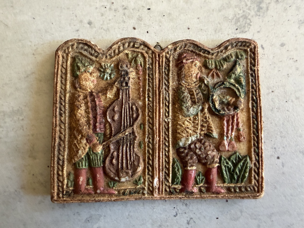 Set Of Eight Figures And Reliefs In Polychrome Wax – Austria, 19th Century-photo-3