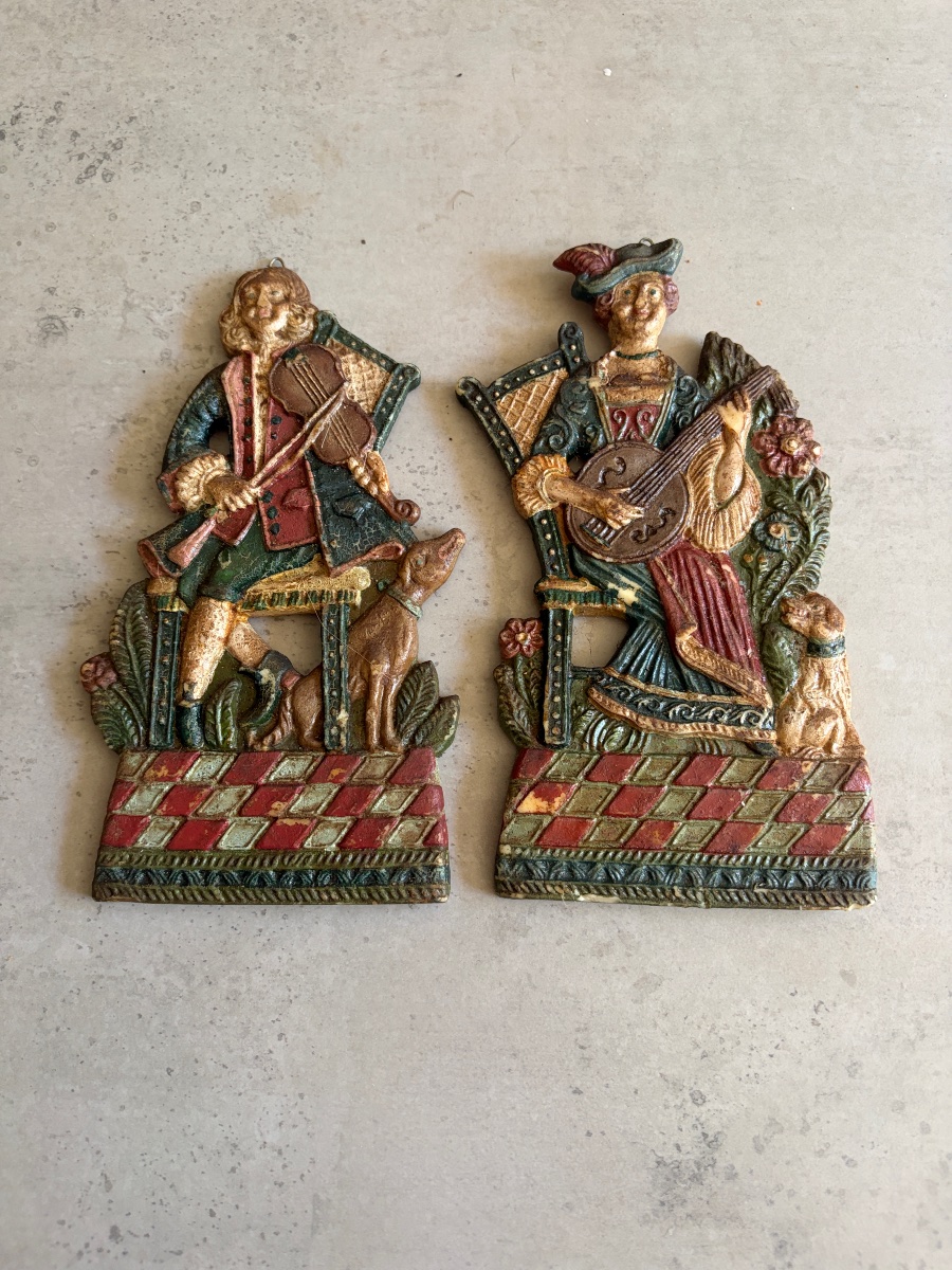 Set Of Eight Figures And Reliefs In Polychrome Wax – Austria, 19th Century-photo-5