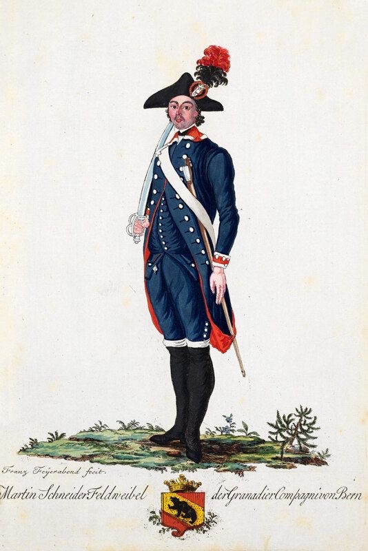 Miniature Portrait Of A Feldweibel From The Bern Grenadiers – Late 18th Century-photo-2