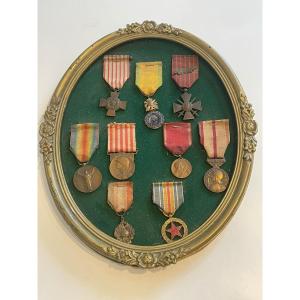Cadre De Médailles De La Première Guerre Mondiale, Verdun, Marne