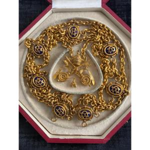 Vatican : Collier de dignitaire - Camérier d'Honneur de cape et d'épée - Époque Pie XI