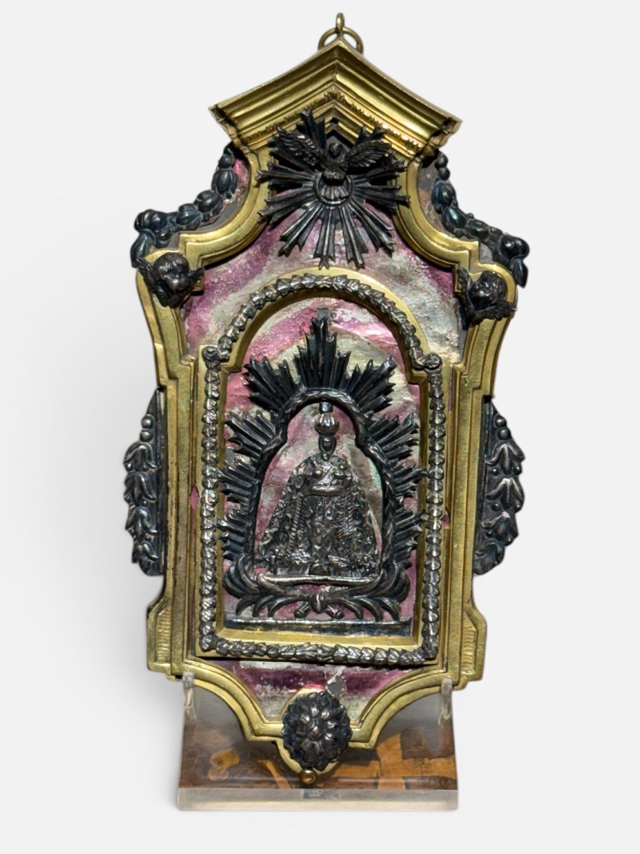 Reliquary. Italy. 18th Century. Silver And Gilt Bronze
