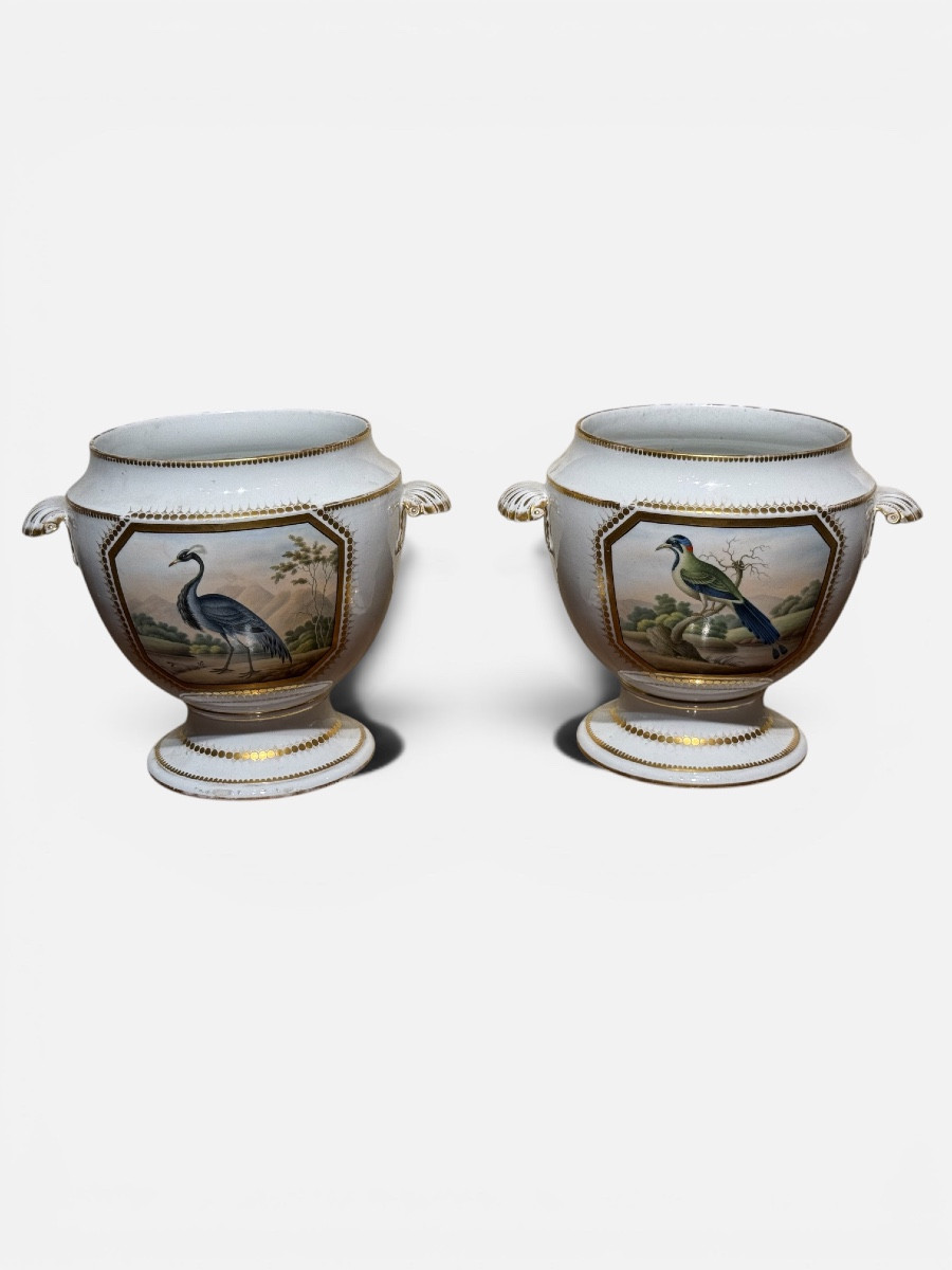 Pair Of Planters. Porcelain. Royal Worcester. England. 19th Century