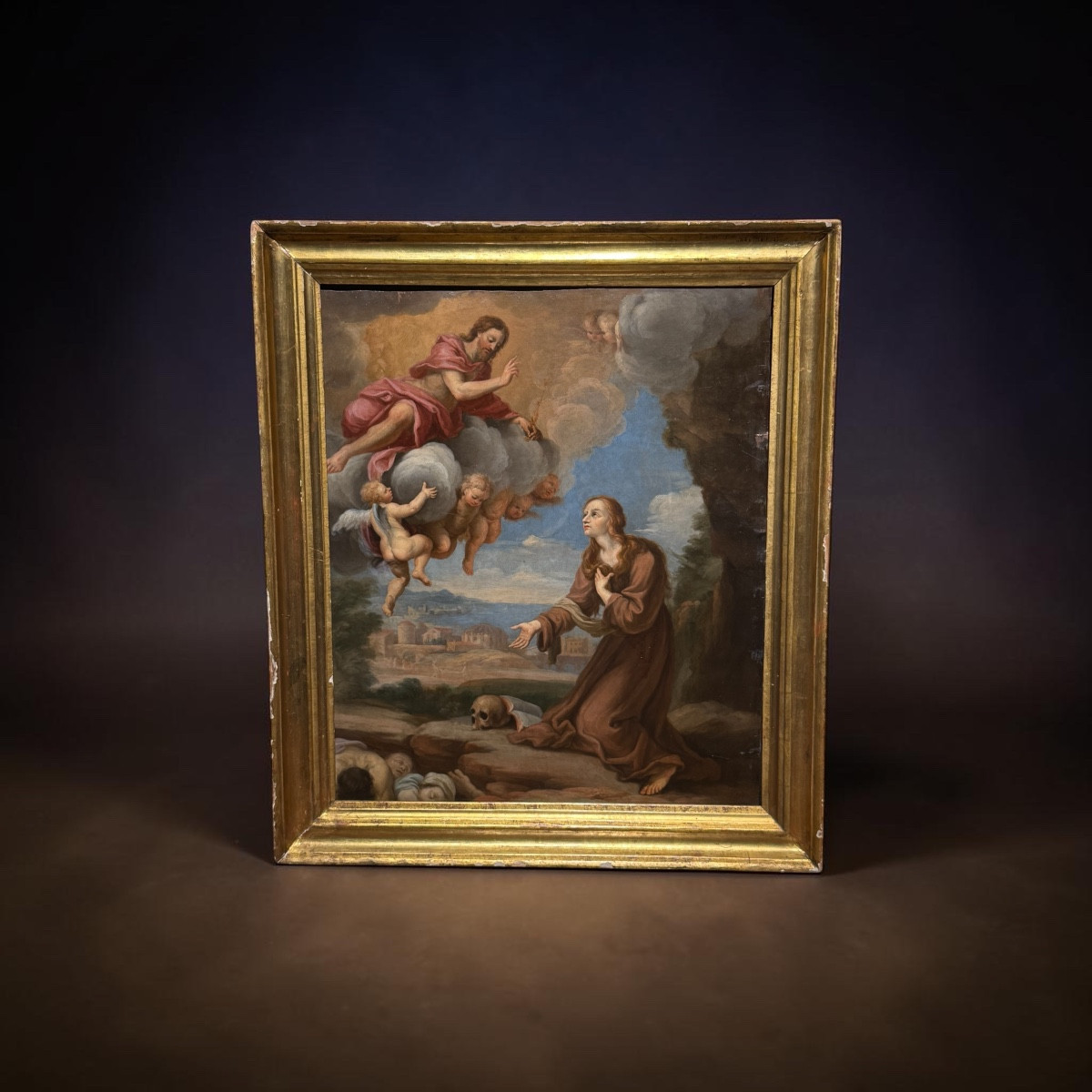 Marie-Madeleine. Atelier de Pietro del Po (Palerme 1610 / Naples 1692). Huile sur cuivre. 46 × 