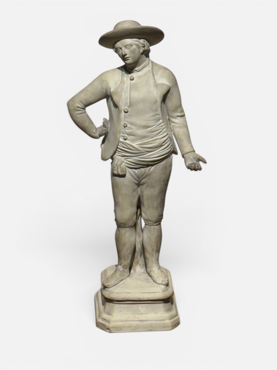 Peasant Couple. Cookie. Italy. 18th Century. 30 Cm.-photo-3