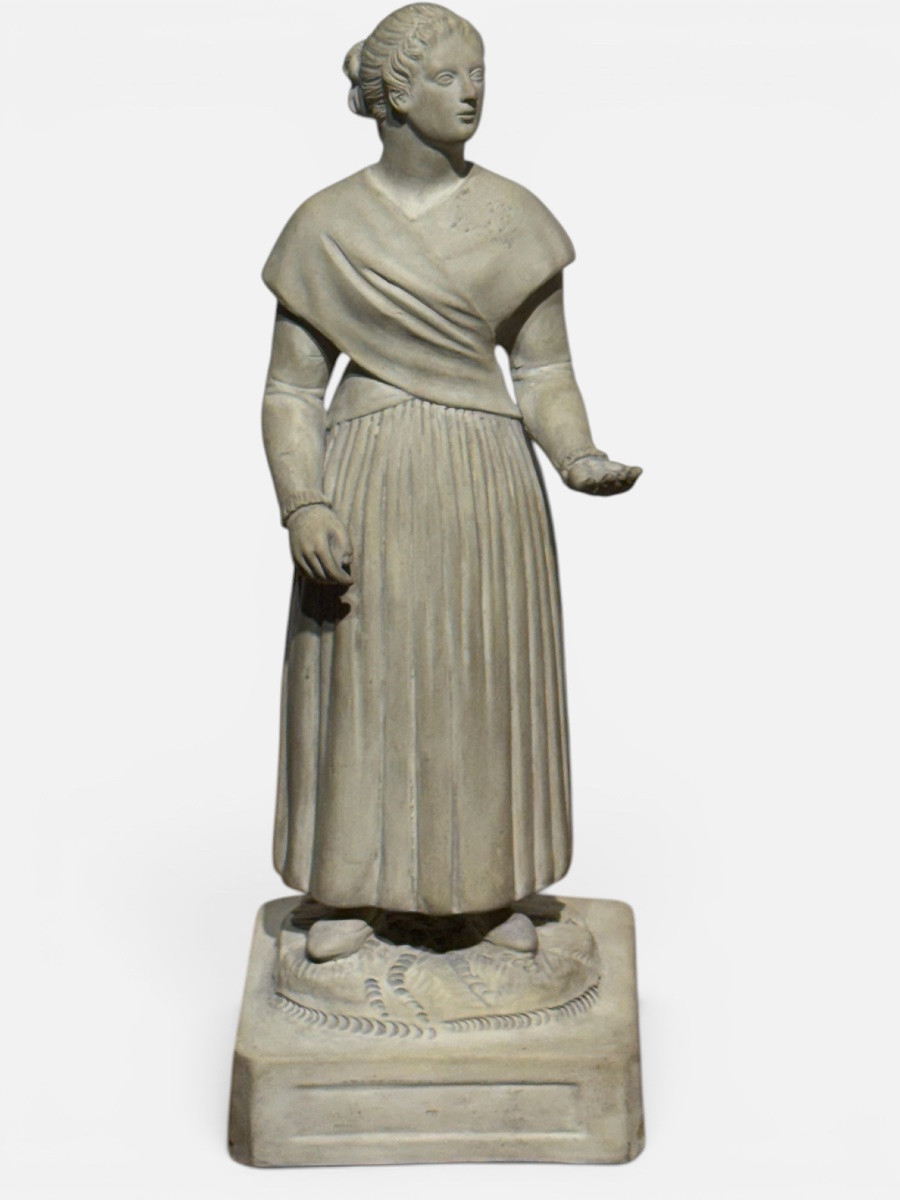 Peasant Couple. Cookie. Italy. 18th Century. 30 Cm.-photo-4