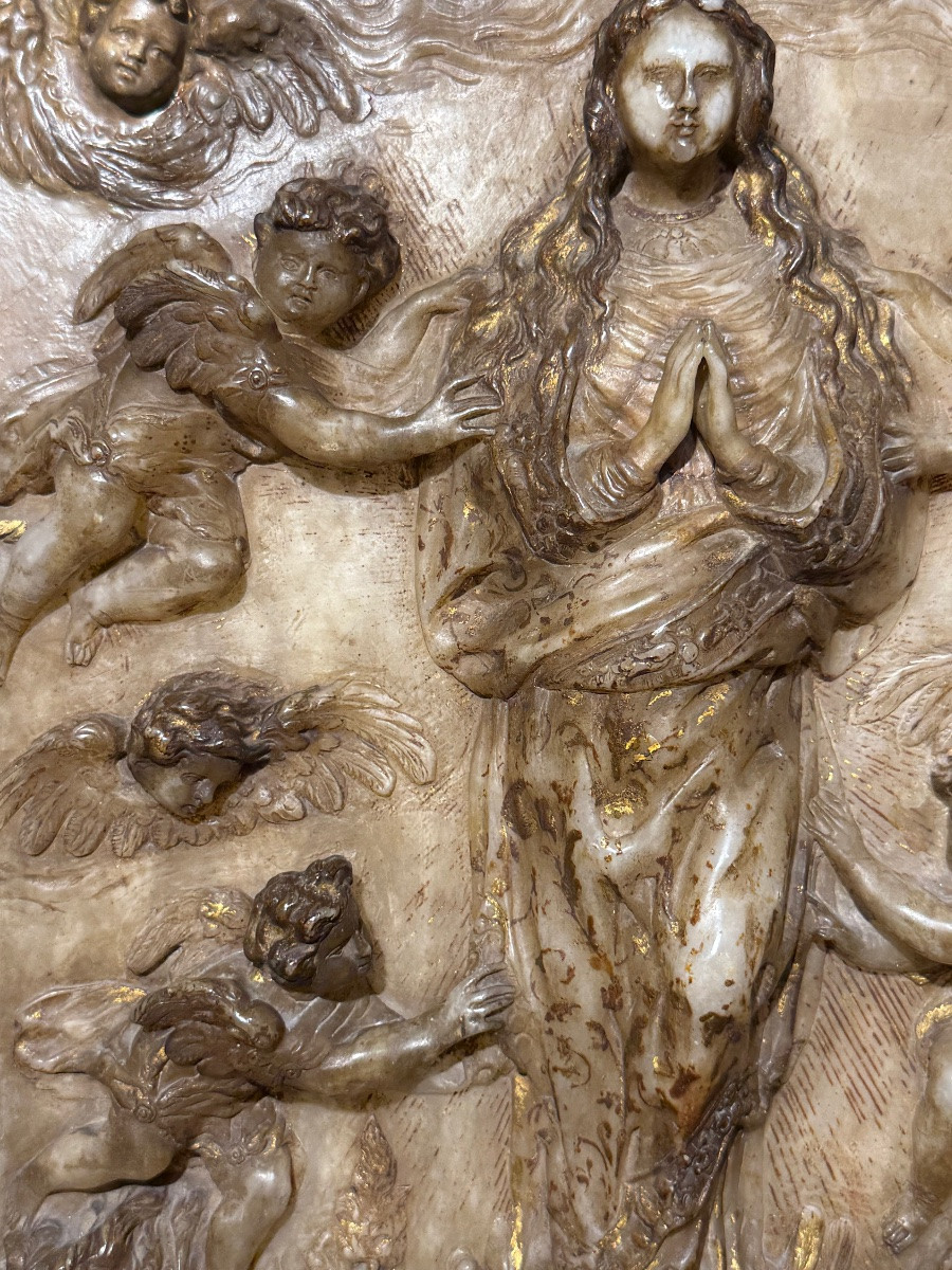 Mmaculate. Huamanga With Gold Highlights. Viceroyalty Of New Spain. 18th Century.-photo-4