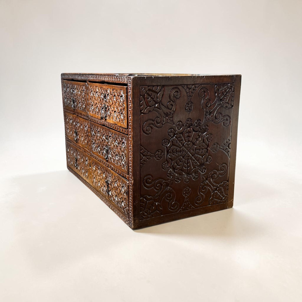 Bargueño. Capb And Coniferous Wood. Viceroyalty Of New Spain.-photo-4