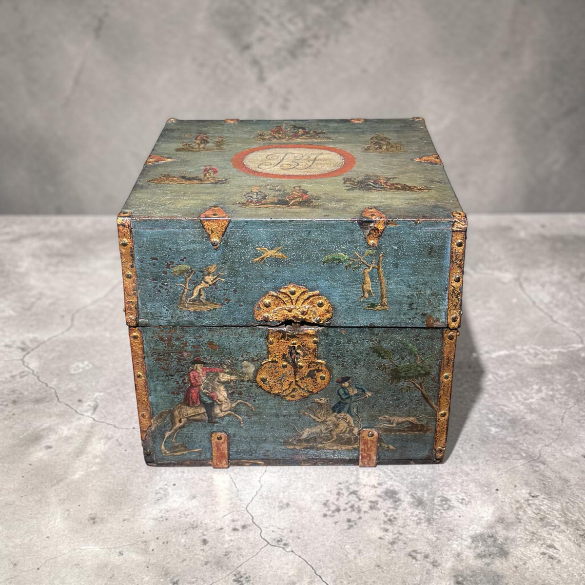 Bottle Carrier With Italian Case Decorated In The Arte Povera Technique. 19th Century-photo-2