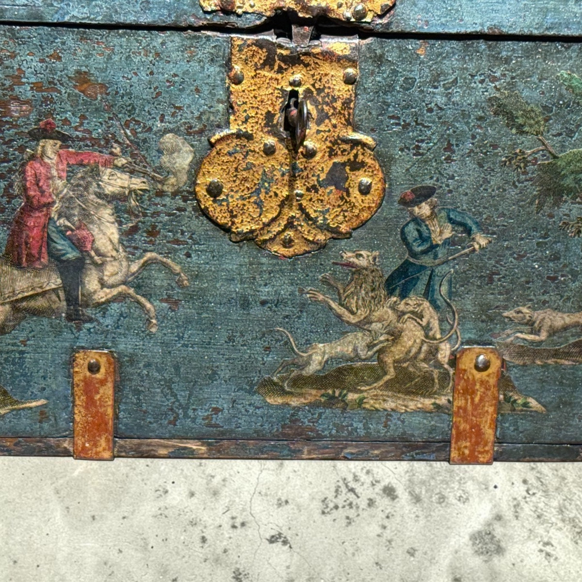 Bottle Carrier With Italian Case Decorated In The Arte Povera Technique. 19th Century-photo-3