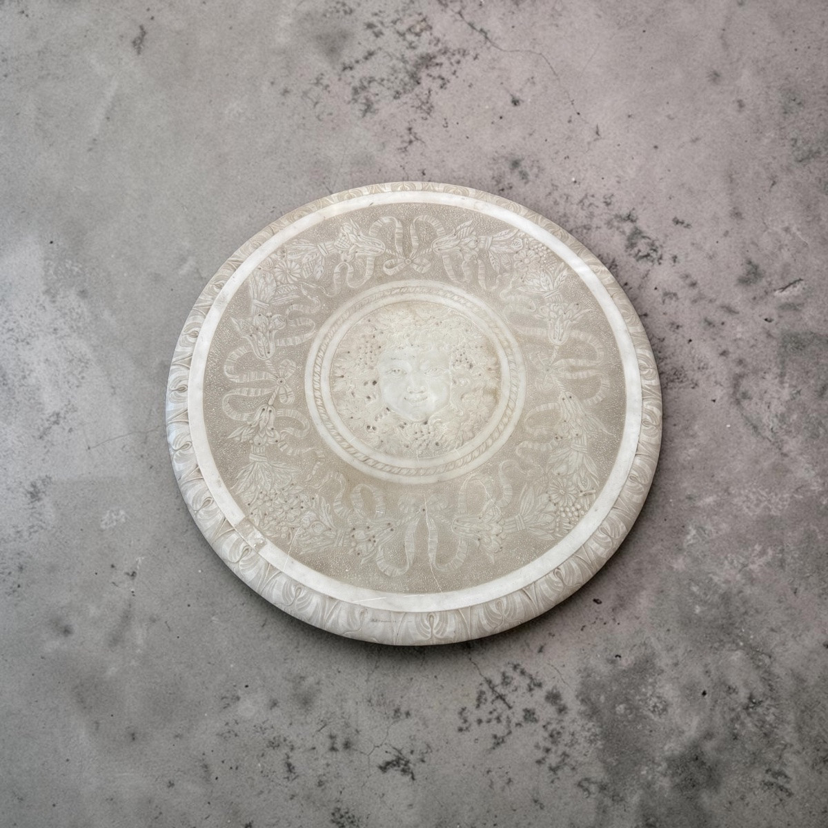 Pedestal Table. Marble. Neoclassical Period. First Half Of The 19th Century. Diameter 57 Cm For The Top.-photo-2