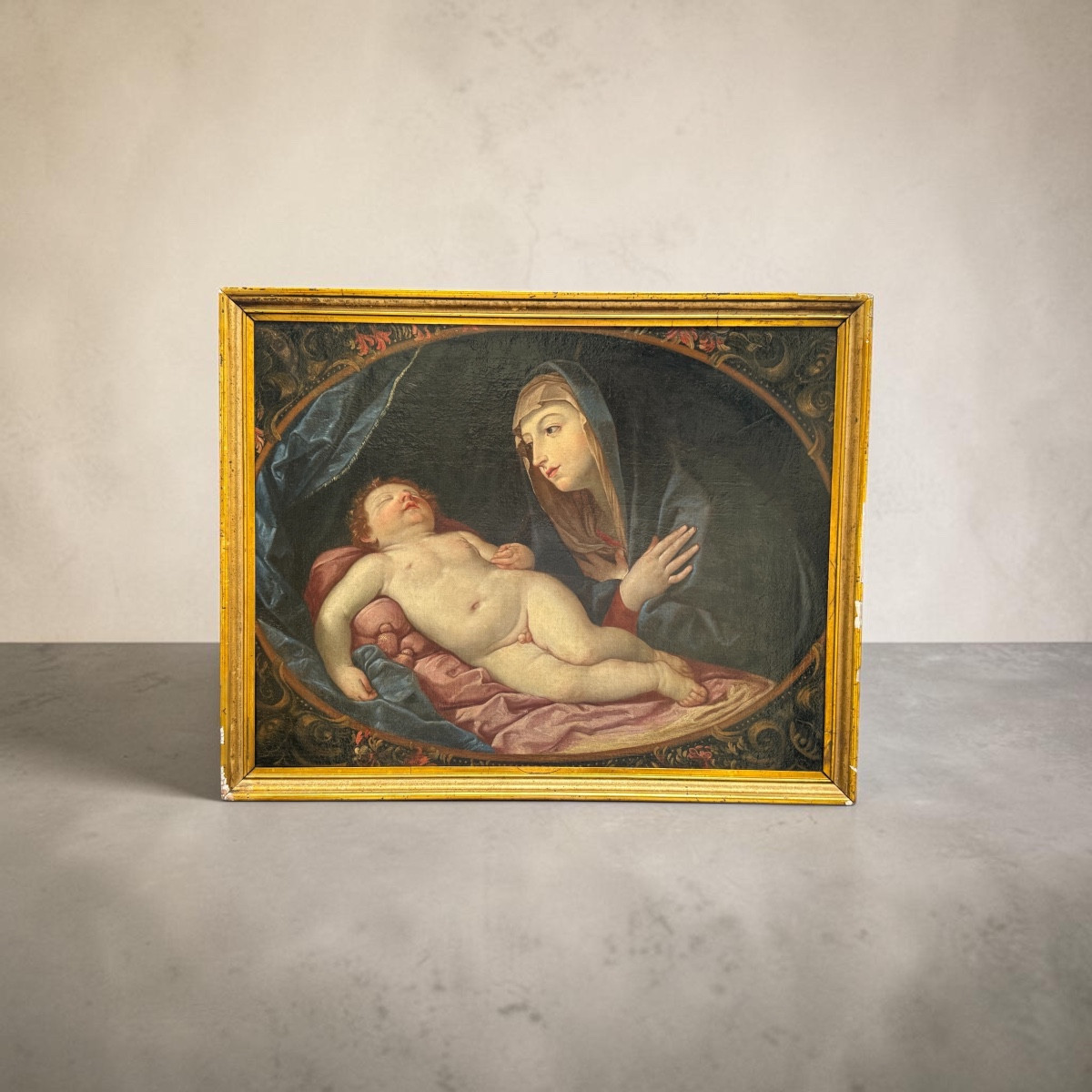 “Vierge à l’enfant. Huile sur toile