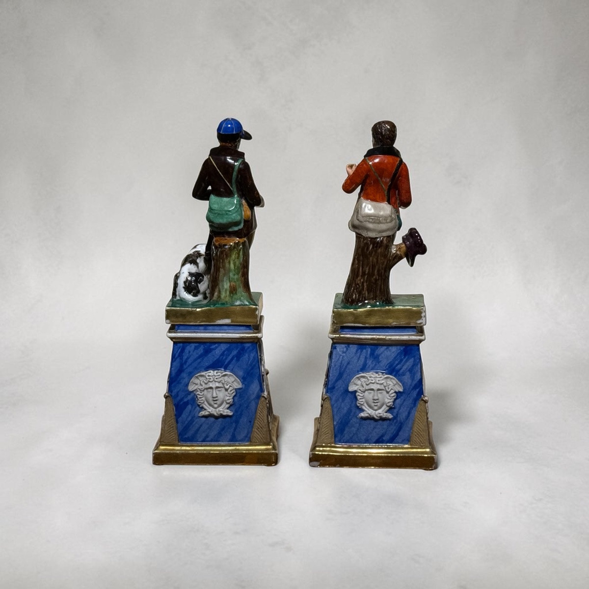 Pair Of Hunters. Porcelain. France, 19th Century.-photo-2