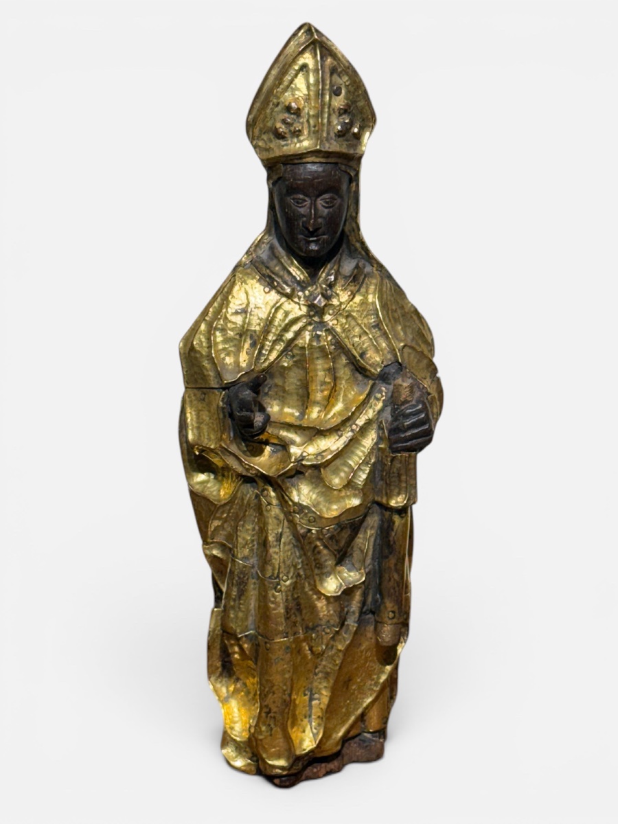 Figure d’évêque avec plaques de métal. Europe, XVIIe siècle.