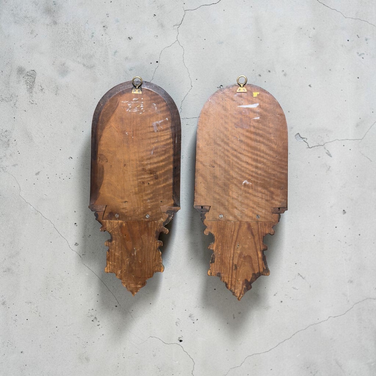 Pair Of Carved Consoles Covered With Embossed Leather. Second Half Of The 19th Century.-photo-3