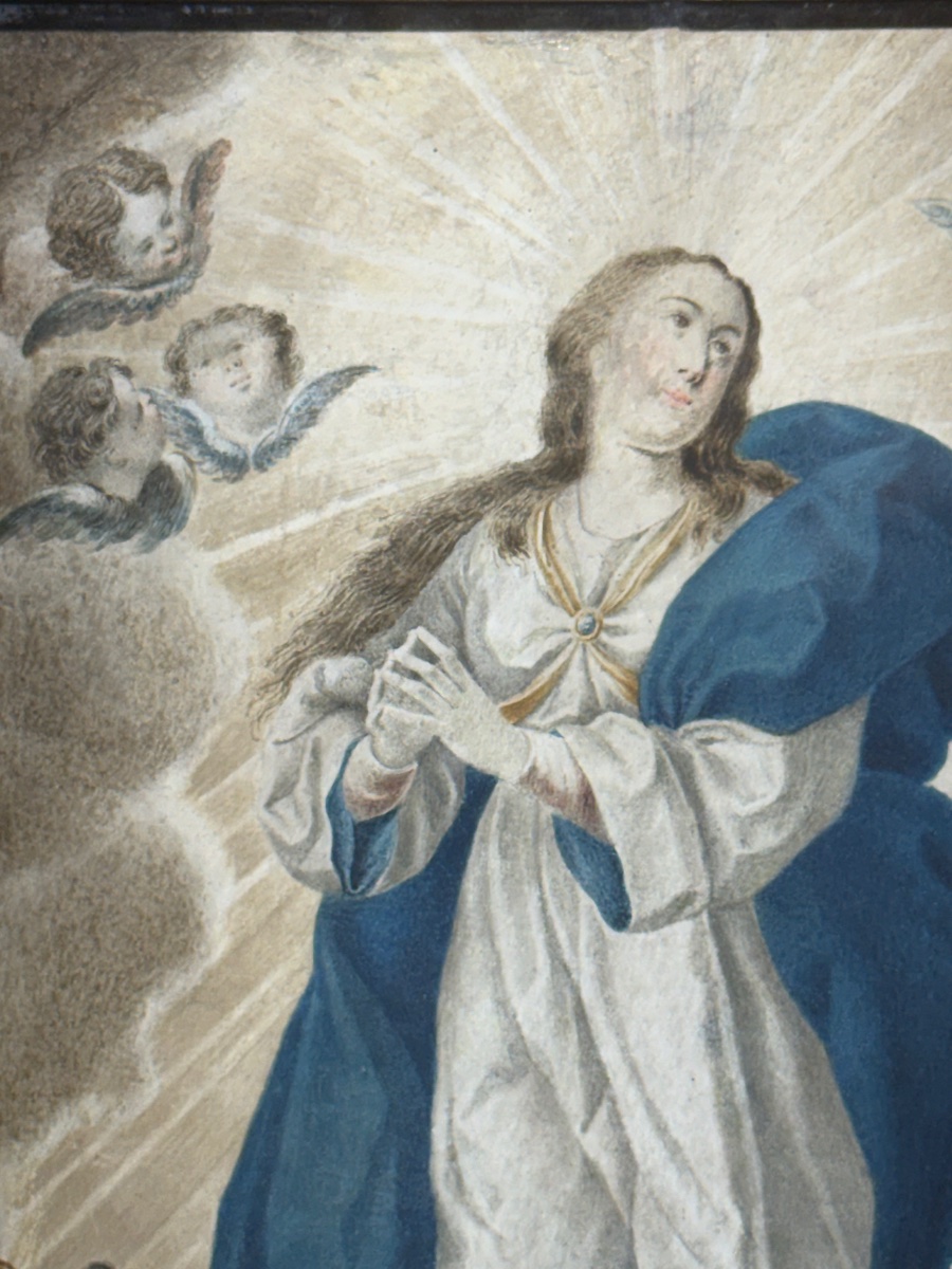 Inmaculada. Juan Bernabé Palomino (1692/1777). Calfskin. -photo-2