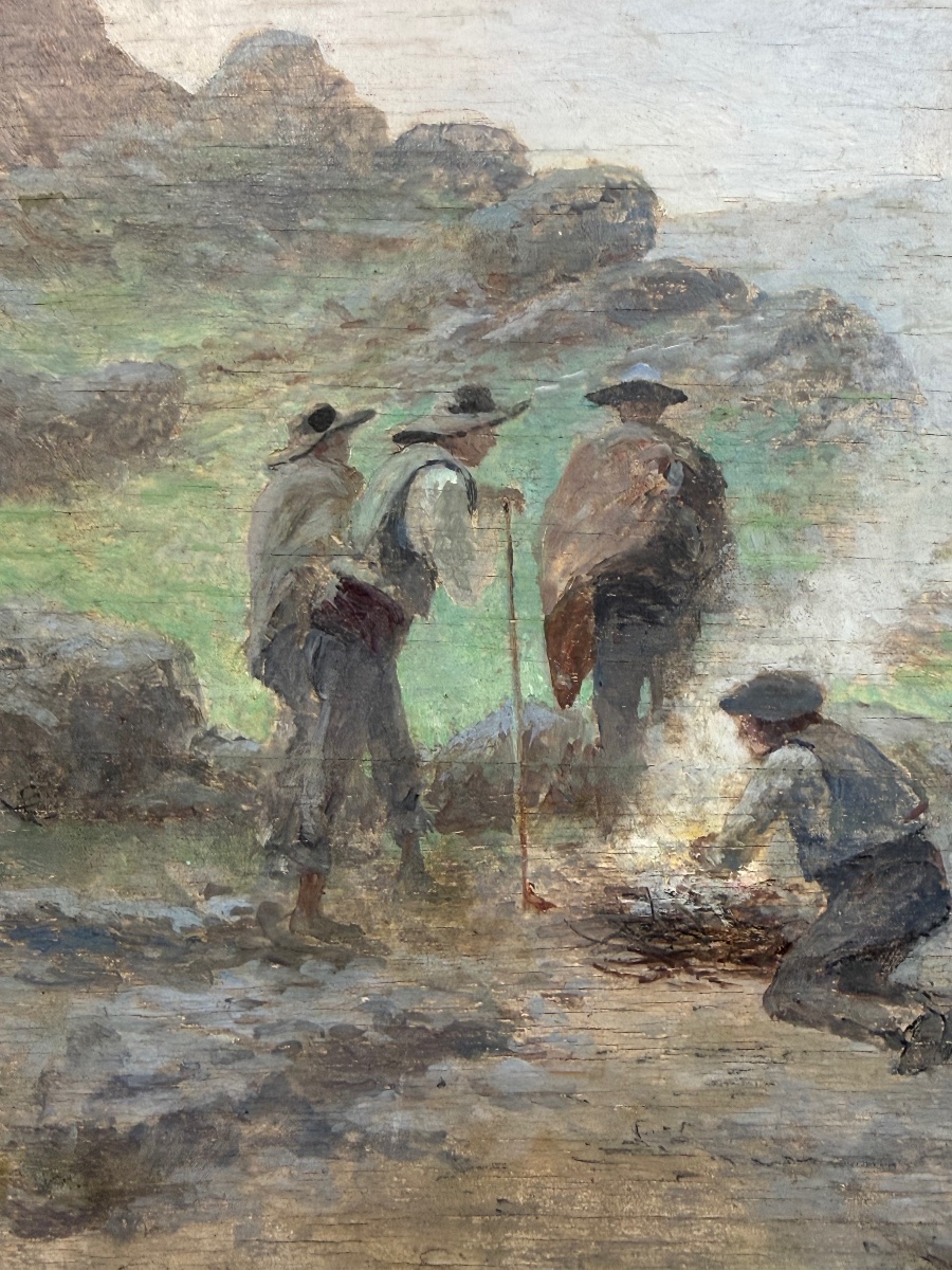 “peasants In The Mountains” By Tomás Campuzano Y Aguirre (santander, 1857 – Becerril De La Sierra-photo-3