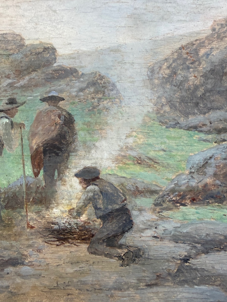 “peasants In The Mountains” By Tomás Campuzano Y Aguirre (santander, 1857 – Becerril De La Sierra-photo-1