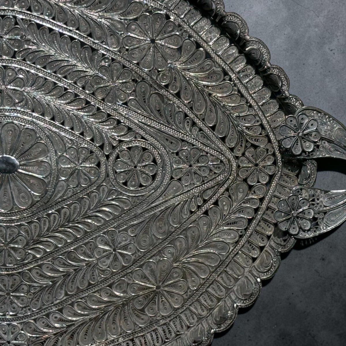 Silver Filigree Tray. Peru, 19th Century-photo-4