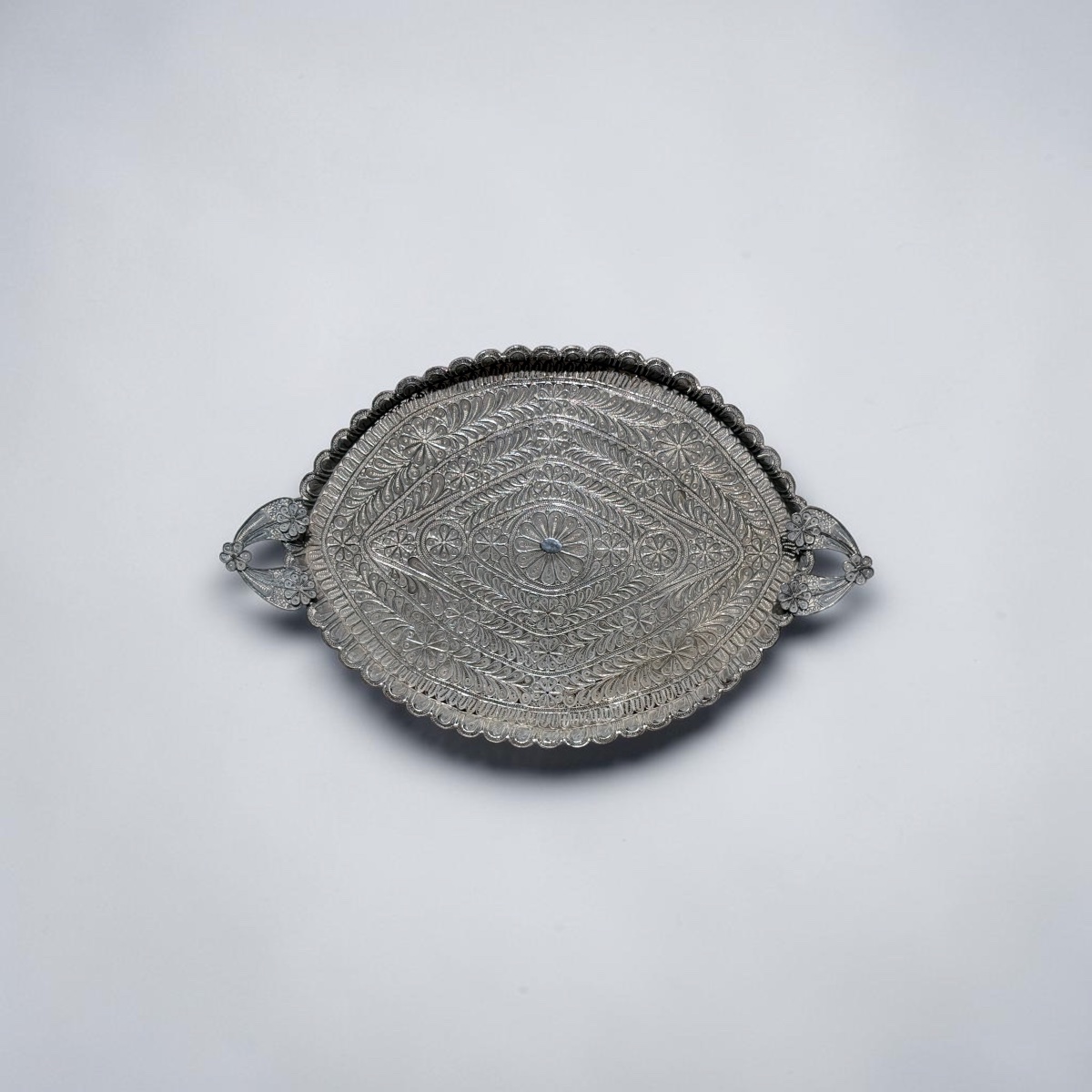 Silver Filigree Tray. Peru, 19th Century
