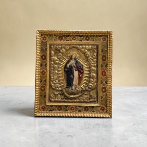 Immaculée. Relief en bois doré et polychromé. École andalouse du XIXe siècle