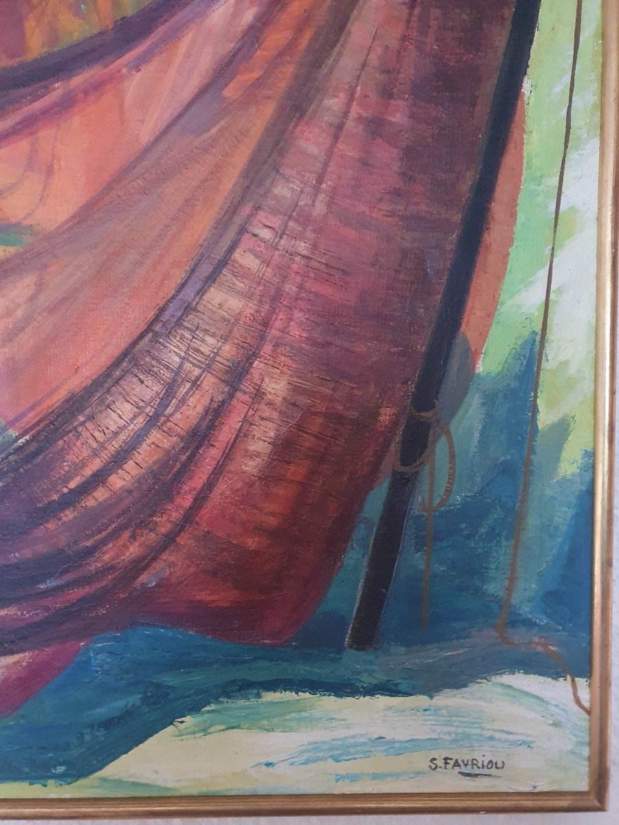 Suzanne Favriou, The Nets, Oil On Canvas, XX°.-photo-4