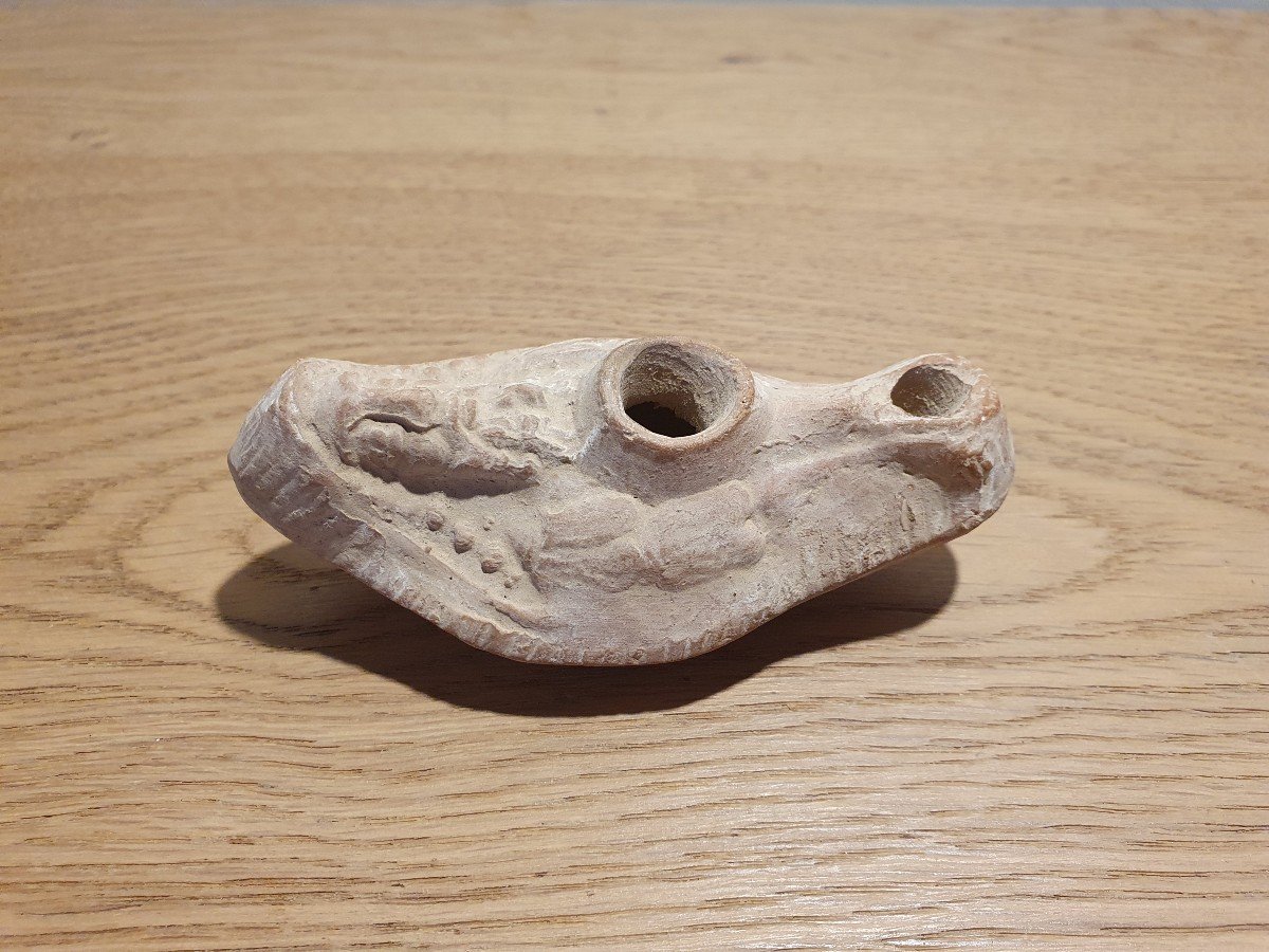 Roman Period, Oil Lamp, Anthropomorphic, Terracotta.-photo-4