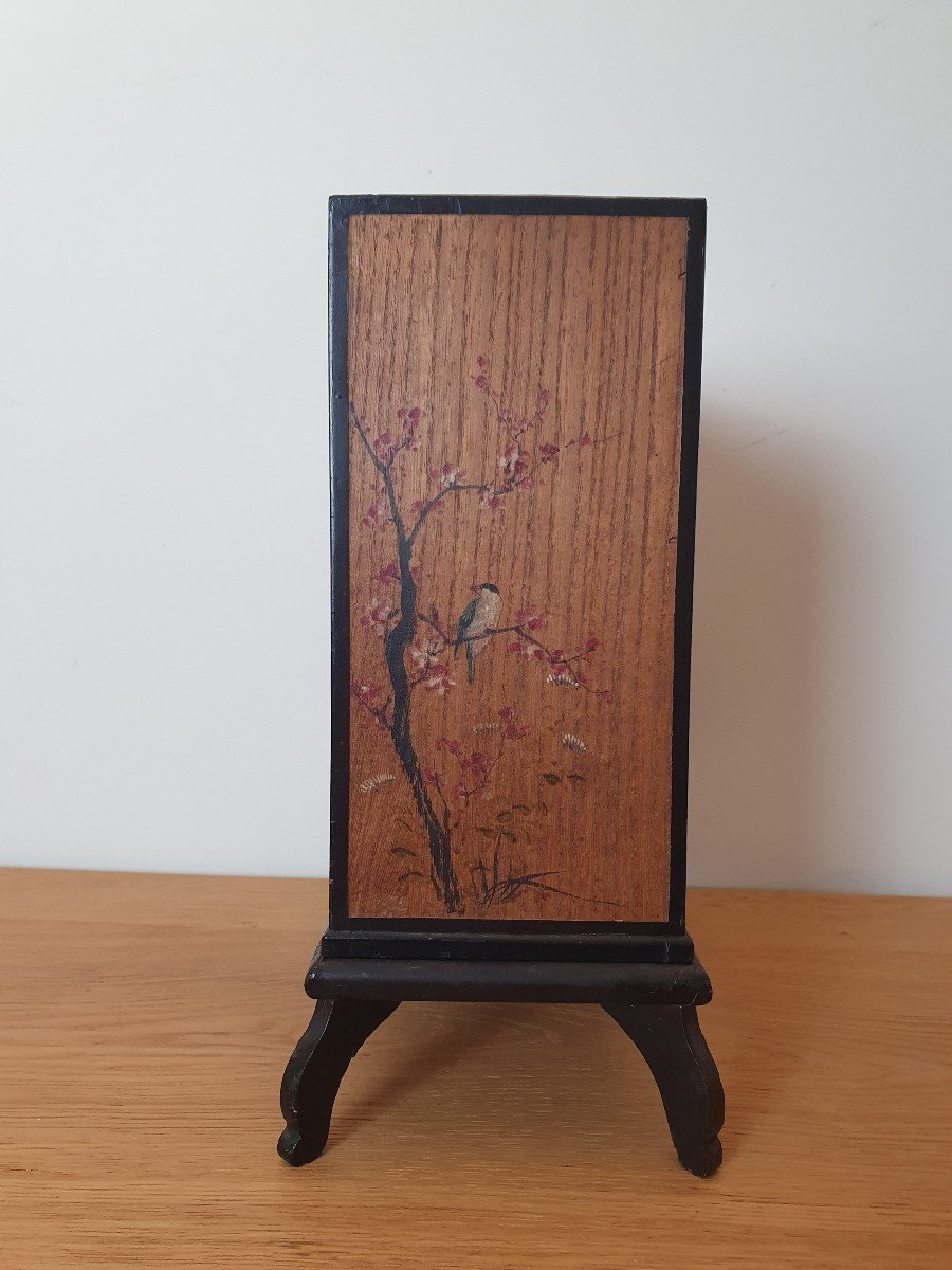 Japon , Petit Cabinet , Bois Et Laque , Début XX°. -photo-4