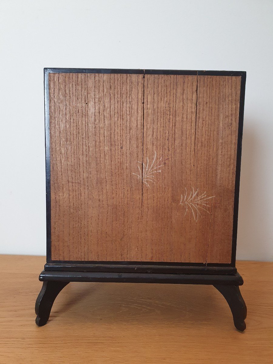 Japan, Small Cabinet, Wood And Lacquer, Early Twentieth.-photo-1