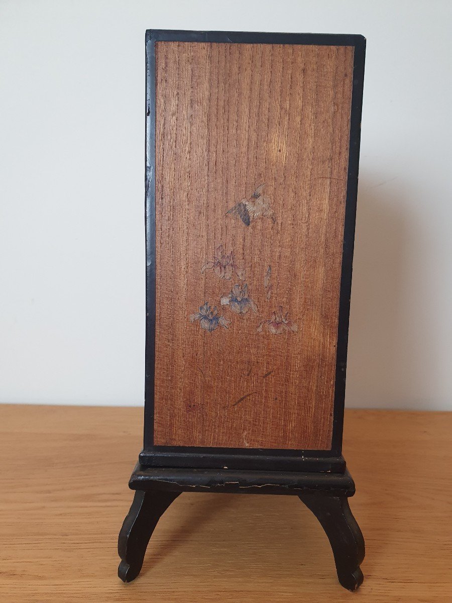 Japon , Petit Cabinet , Bois Et Laque , Début XX°. -photo-2