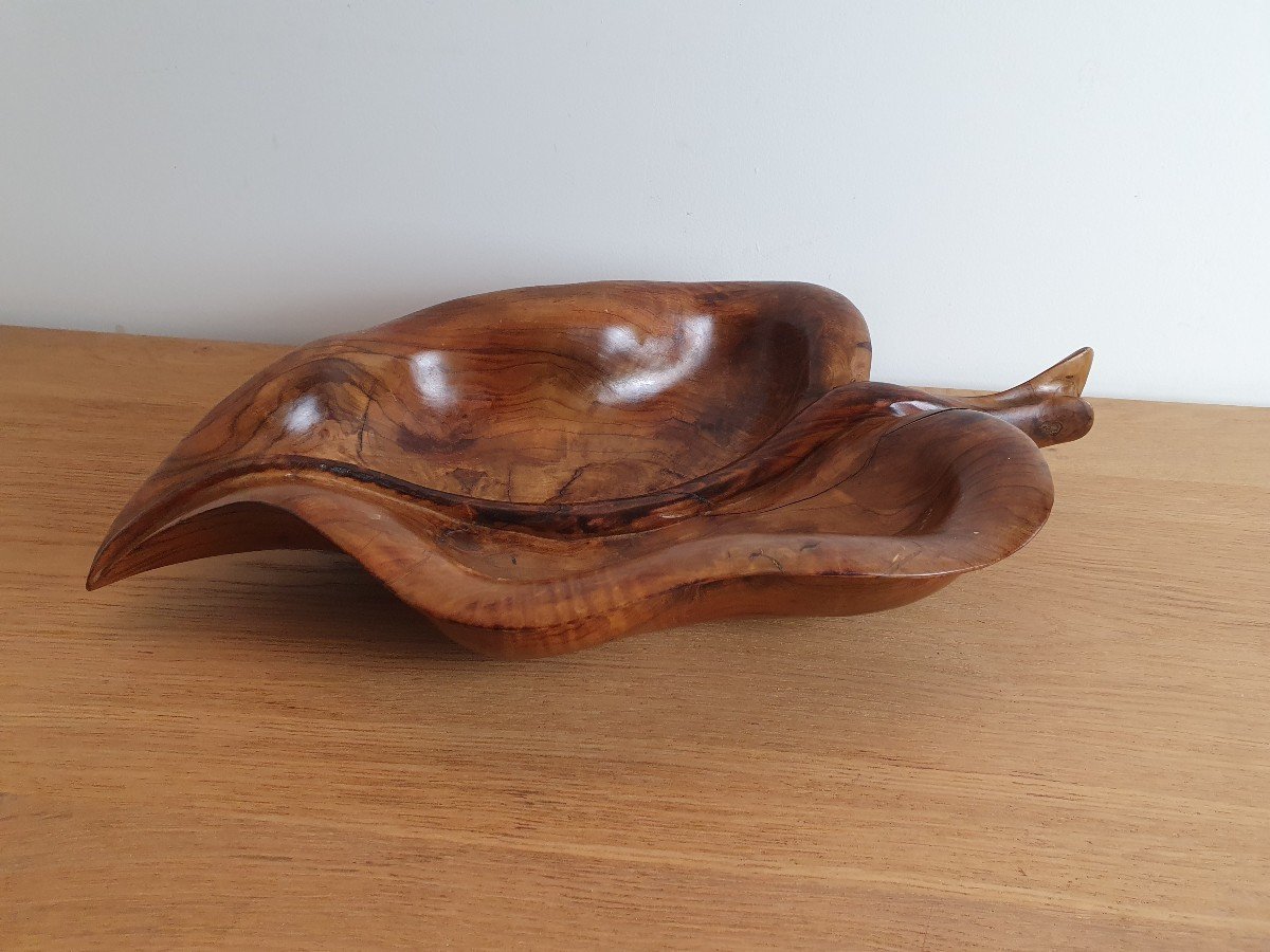 Atelier Falfer , Coupe à Fruit , Bois d'Olivier , Espagne, 1960 -photo-3