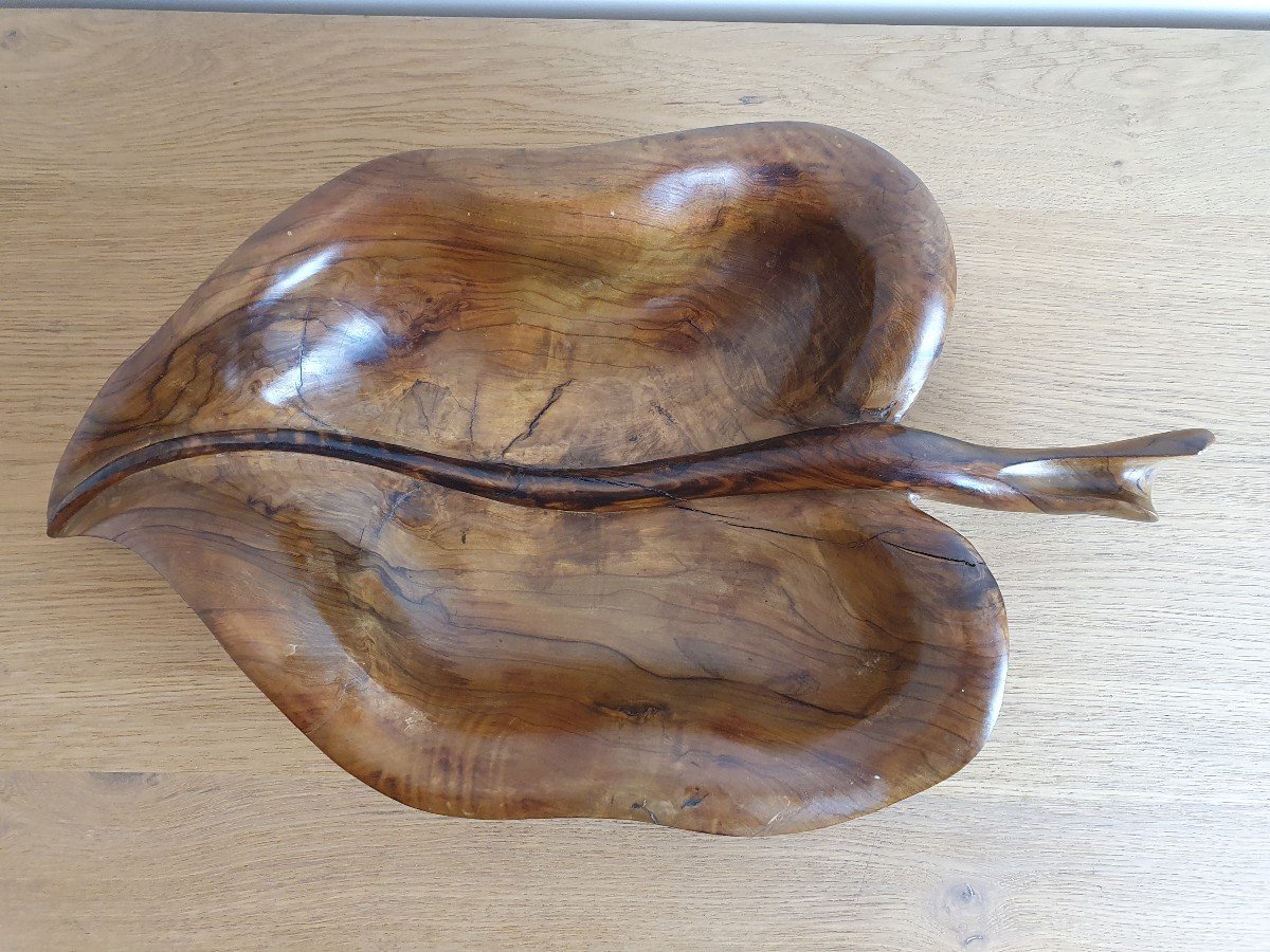 Atelier Falfer , Coupe à Fruit , Bois d'Olivier , Espagne, 1960 -photo-3