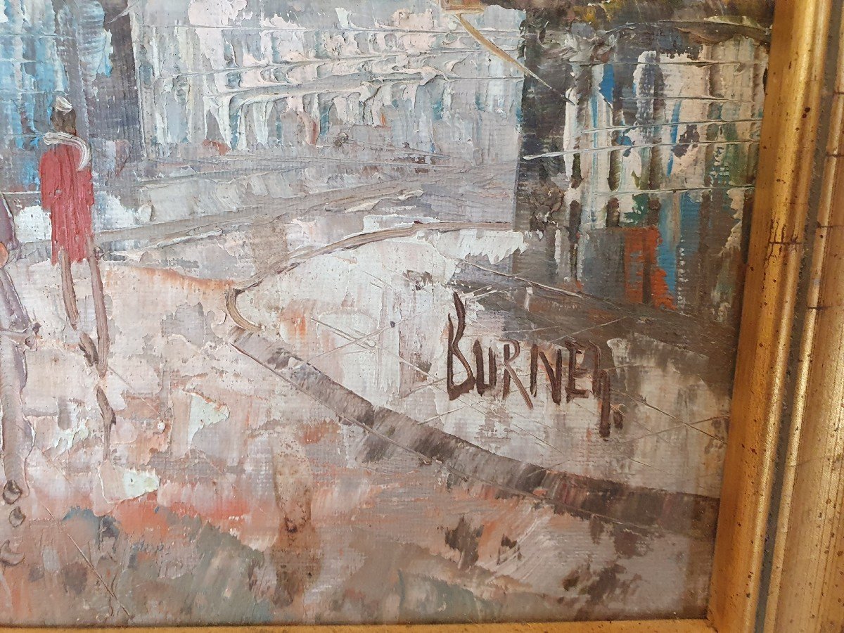Burnett , Vue De Paris , Huile Sur Toile , XX°. -photo-1