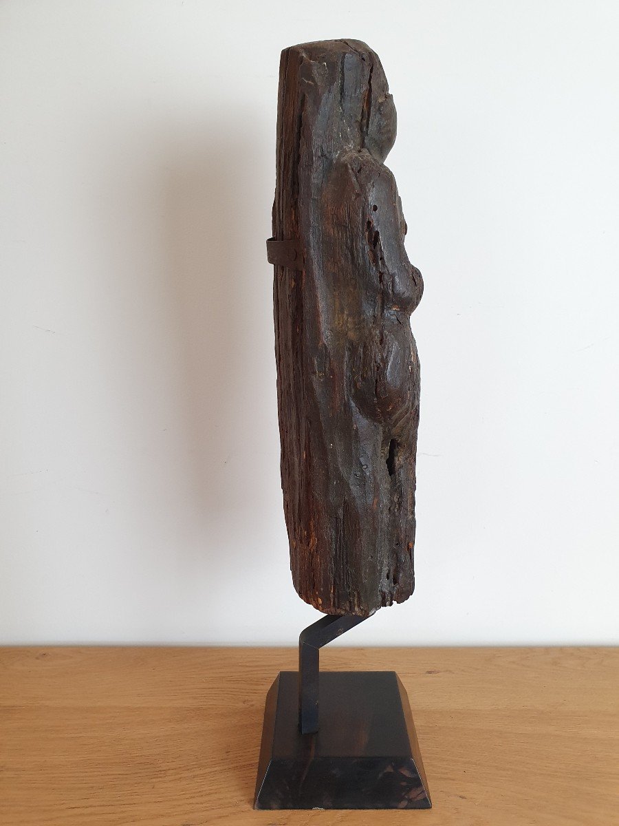 Naked Woman, Wooden Sculpture, XVIII °.-photo-3