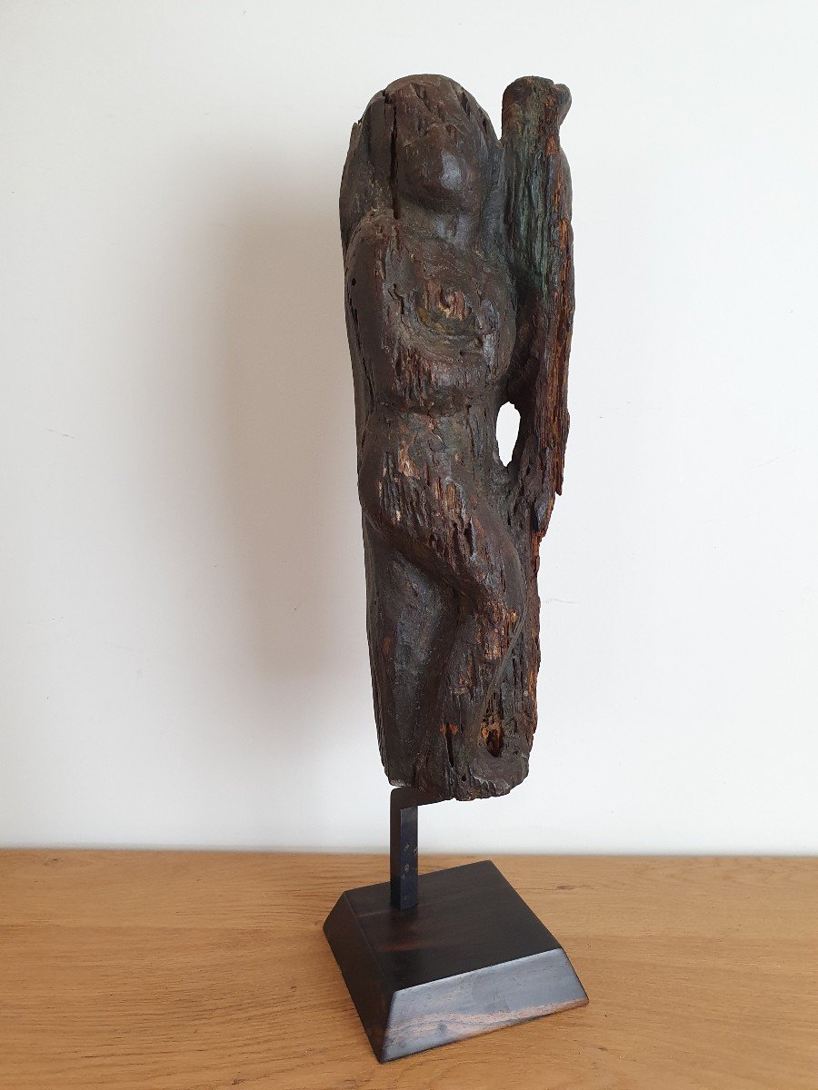 Naked Woman, Wooden Sculpture, XVIII °.-photo-5